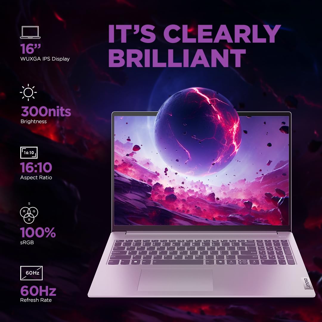 LENOVO IDEAPAD SLIM 5 INTEL CORE ULTRA 5 125H BUILT-IN AI 16 INCH (40.6CM) WUXGA-IPS 300NITS THIN & LIGHT LAPTOP (16GB/1TB SSD/WIN 11/OFFICE 21/FHD+IR CAMERA/ALEXA/3 MON GAMEPASS/GREY/1.8KG), 83DC0003IN