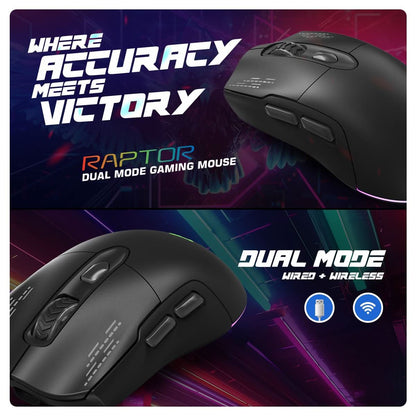 COSMIC BYTE RAPTOR DUAL MODE RGB MOUSE (BLACK)