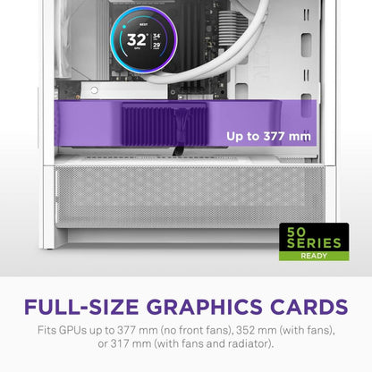 NZXT H3 FLOW (2025) MICRO-ATX MID-TOWER GAMING CABINET - WHITE (CC-H31FW-01)