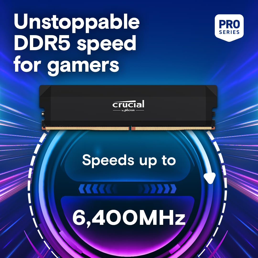 CRUCIAL PRO 32GB KIT (2X16GB) DDR5-6400 UDIMM CL38 RAM CP2K16G64C38U5B