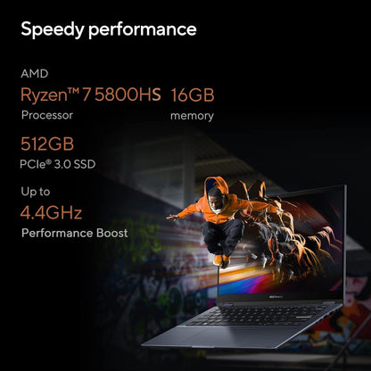 ASUS VIVOBOOK S 14 FLIP (2022), 14-INCH (35.56 CMS) FHD+ 16:10 TOUCH, AMD RYZEN 7 5800HS, 2-IN-1 LAPTOP (16GB/512GB SSD/INTEGRATED GRAPHICS/WINDOWS 11/OFFICE 2021/SILVER/1.5 KG), TN3402QA-LZ741WS