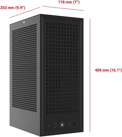 HYTE REVOLT 3 SMALL FORM FACTOR PREMIUM ITX COMPUTER GAMING CASE ONLY, METAL, BLACK CS-HYTE-REVOLT3-B