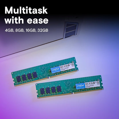 CRUCIAL 16GB KIT (2X8GB) DDR4-3200 UDIMM CL22 RAM CT2K8G4DFRA32A