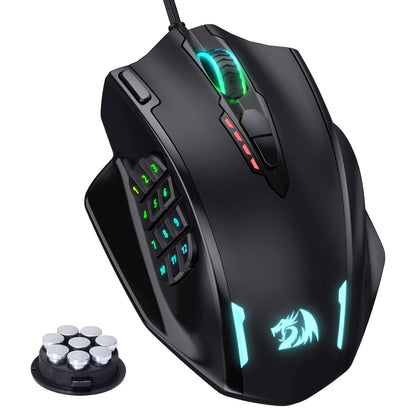 REDRAGON IMPACT M908 RGB LED MMO USB WIRED GAMING MOUSE (BLACK)