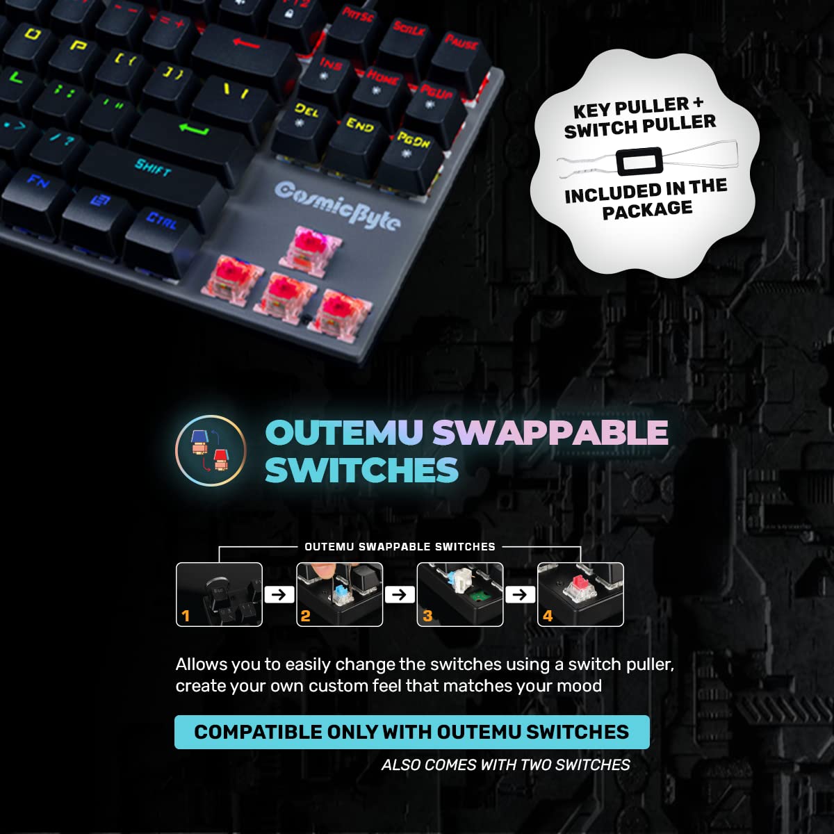 COSMIC BYTE CB-GK-26 PANDORA GAMING KEYBOARD RED SWITCH