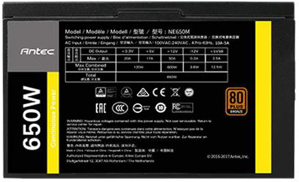 ANTEC NE650M 650W 80 + Bronze Semi Modular ATX 2.0 Power Supply