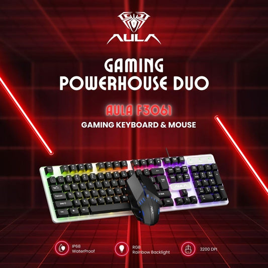 AULA F3061 MEMBRANE GAMING KEYBOARD AND MOUSE COMBO