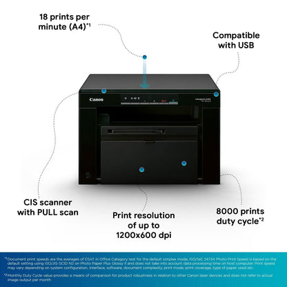 CANON MF3010 DIGITAL MULTIFUNCTION LASER PRINTER, BLACK, STANDARD