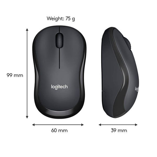 LOGITECH M221 Silent Wireless Ambidextrous Gaming Mouse ( 鈥?10-004882 ) ( 1000DPI / 3 Macro Button ) ( Black )