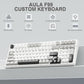 AULA F99 GRAY WHITE GRAYWOOD SWITCH MECHANICAL GAMING KEYBOARD