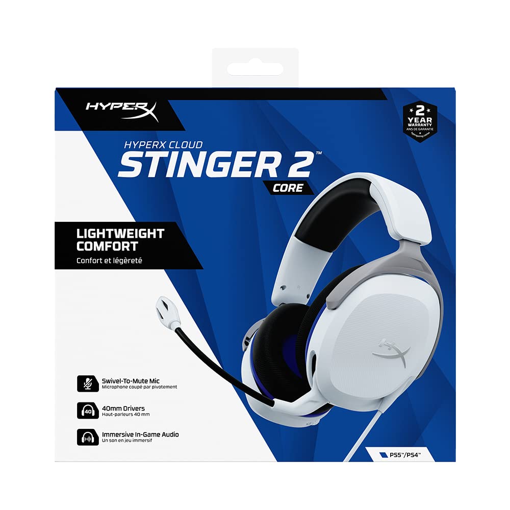 HYPERX Cloud Stinger 2 Core Wired 7.1 Surround Gaming Headphone ( White ) ( For PlayStation ) ( PS5 / PS4 )