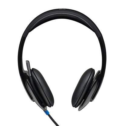 LOGITECH H540 STEREO WIRED ON EAR HEADPHONES WITH MIC WITH NOISE-CANCELLING USB