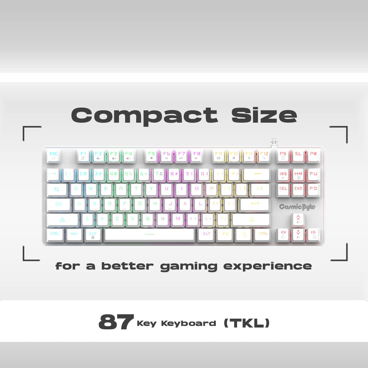 COSMIC BYTE CB-GK-37 FIREFLY (WHITE) GAMING KEYBOARD RGB RED SWITCH WHITE