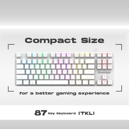 COSMIC BYTE CB-GK-37 FIREFLY (WHITE) GAMING KEYBOARD RGB RED SWITCH WHITE