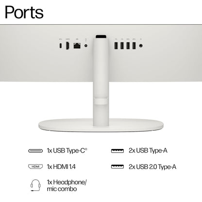 AIO HP 22 DG0153IN [N100- INTEL/8GB/512GB SSD/WIN11 HOME+MSO/22.0 INCH/INTEGRATED GRAPHICS /1 YEAR(S)//WHITE]