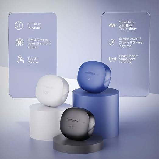Boat Airdopes 170 TWS in Earbuds Bluetooth v5.3 (Tranquil Blue)