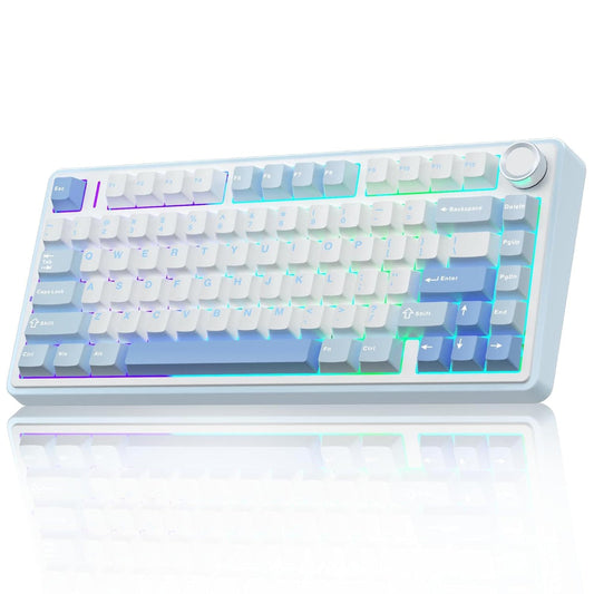 AULA F75 75% Mechanical Wireless Gaming Keyboard ( Sea Blue ) ( Graywood Switch ) ( F75SUW )