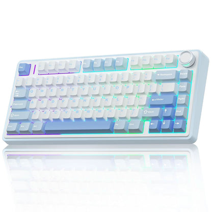 AULA F75 SEA BLUE GRAYWOOD SWITCH MECHANICAL GAMING KEYBOARD