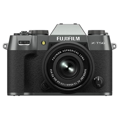 FUJIFILM X-T50 40 MP APS-C X-TRANS SENSOR|RETRO STYLE MIRRORLESS CAMERA|4K/6.2K VLOGGING|HIGH SPEED RECORDING FHD 240FPS|ADVANCE AF WITH 15-45MM OPTICAL ZOOM LENS F/3.5-5.6 - CHARCOAL
