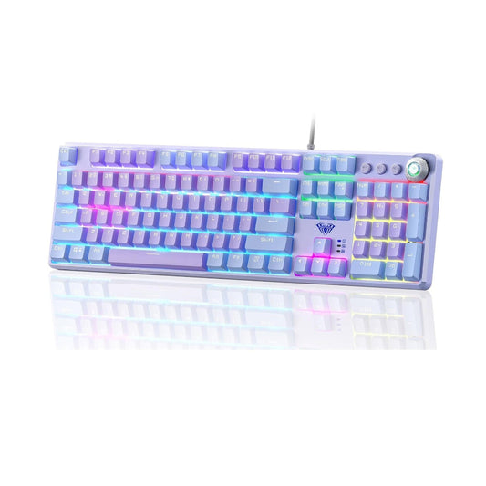 AULA F2088 Pro Full Size RGB Wired-USB Mechanical Gaming Keyboard ( Purple ) ( Red Switch ) (F2088ProPr)