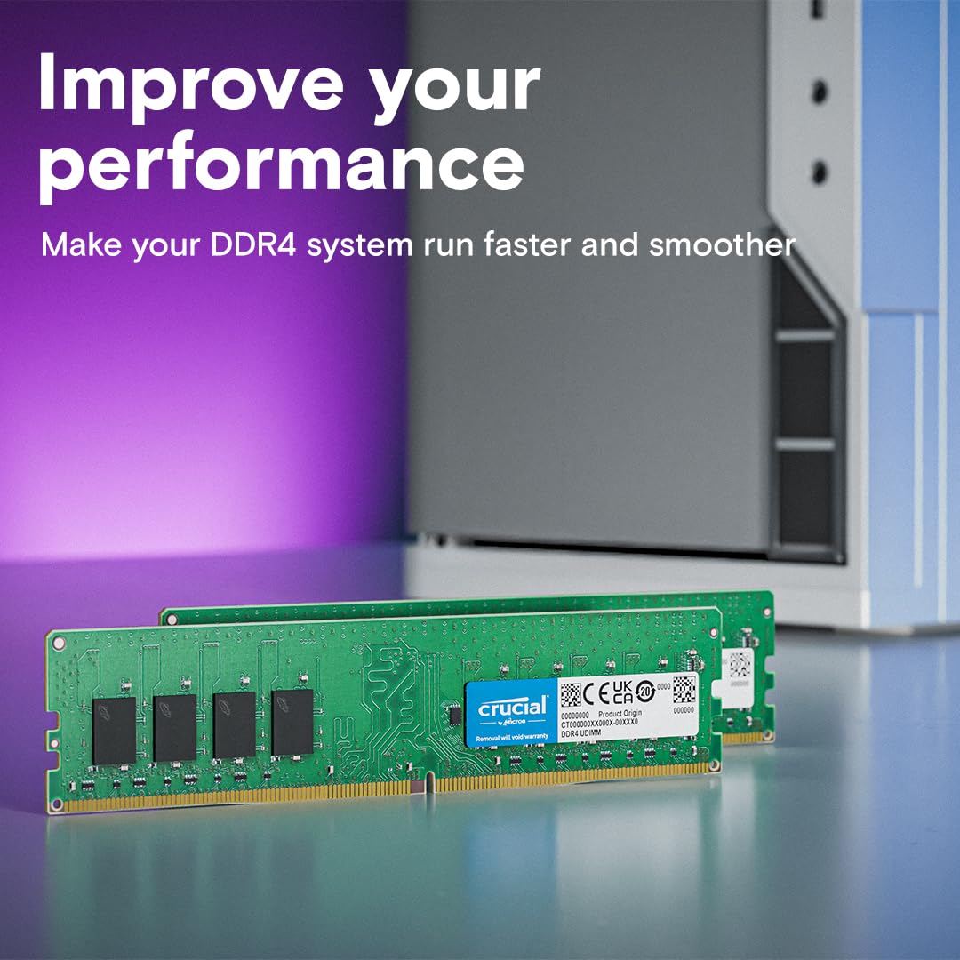 CRUCIAL 64GB KIT (2X32GB) DDR4-3200 UDIMM CL22 RAM CT2K32G4DFD832A