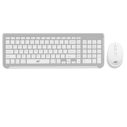 ANT ESPORTS WK250 PROFESSIONAL WIRELESS KEYBOARD & MOUSE COMBO WHITE SILVER (R-41285455) (ETA-SD-20241110955) (ETA-SD-20241111000)