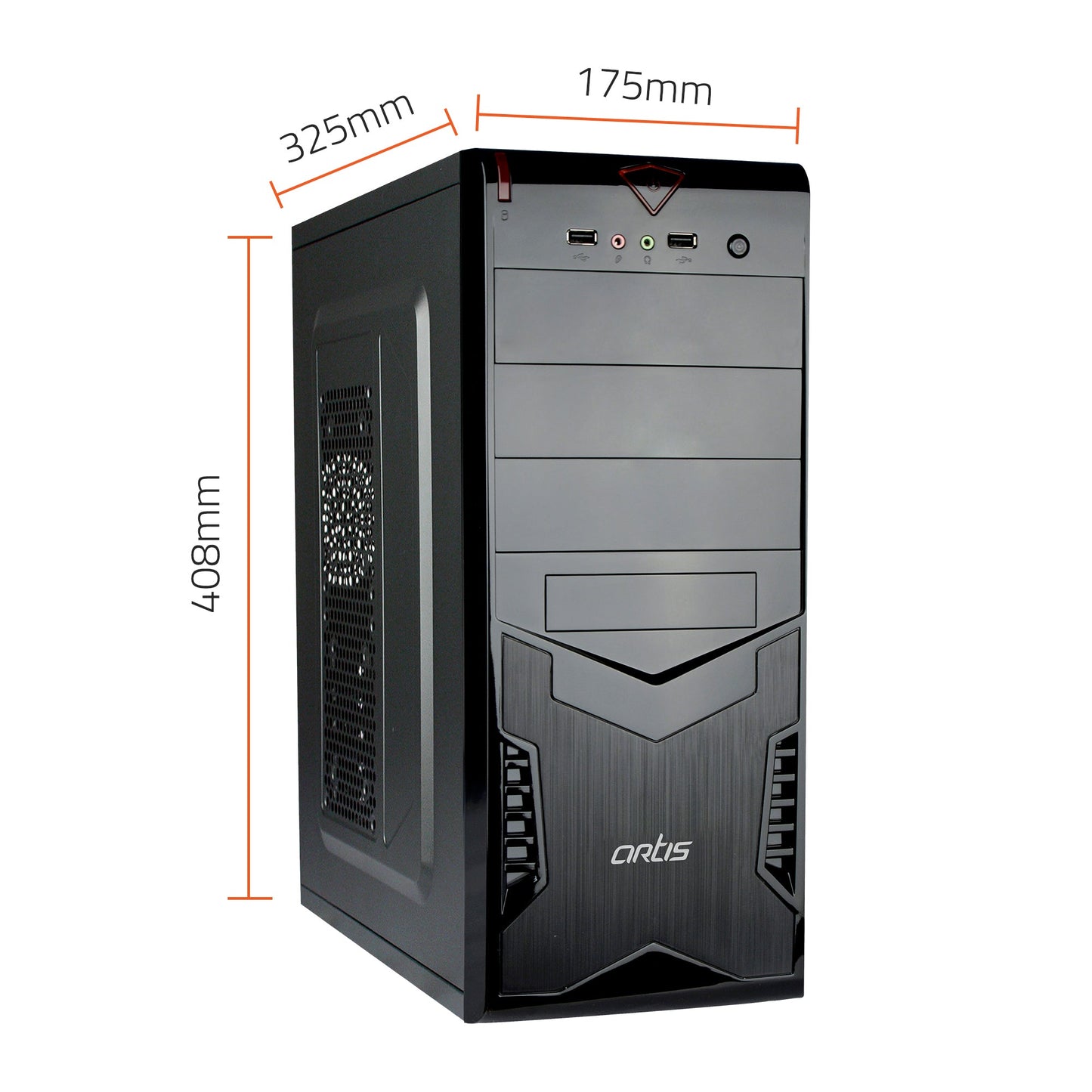 Spark 2.0 Computer Cabinet Support Full ATX/ Micro ATX Motherboard, 1 x 80mm Fan with 400W  Power Supply