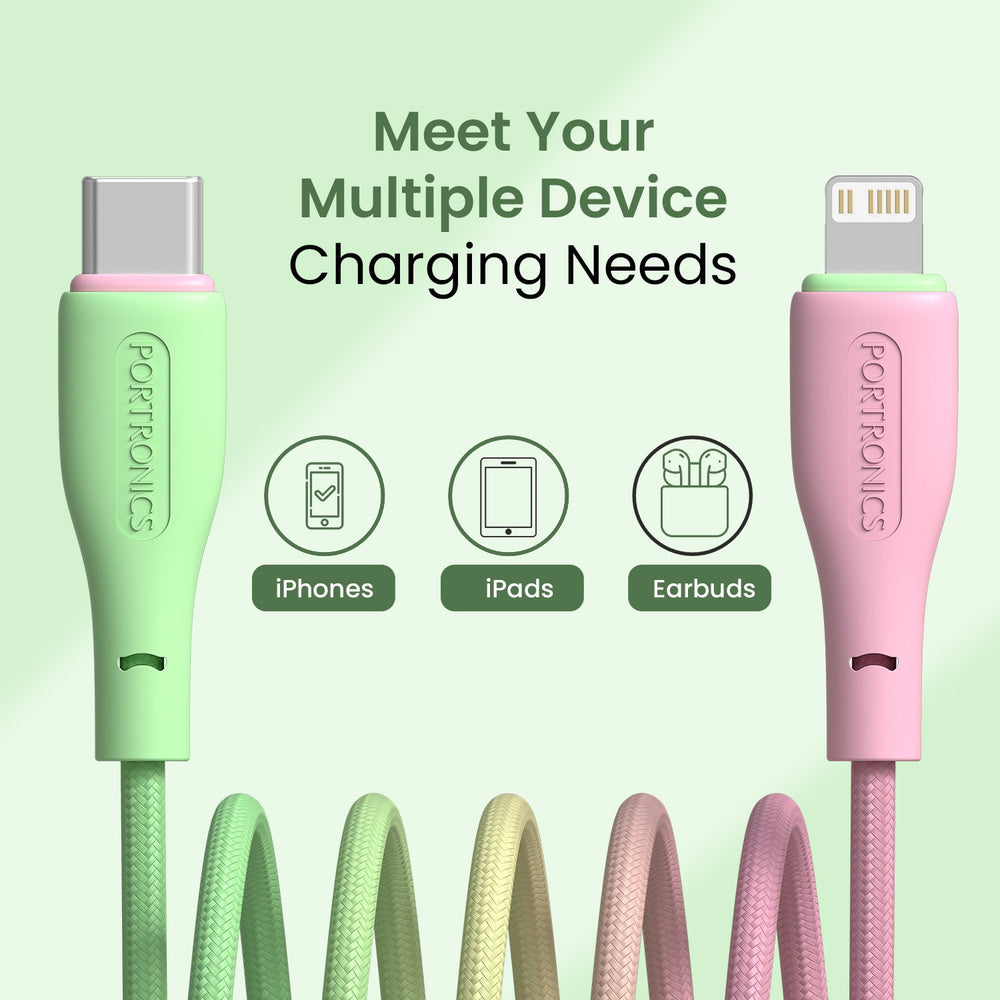 HUE X - Type C To 8 Pin 20W 1M, White+Blue