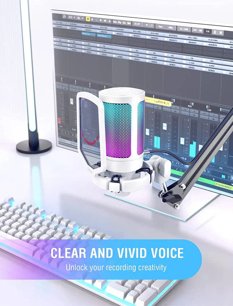FIFINE Ampligame A6V USB Gaming Microphone ( White )