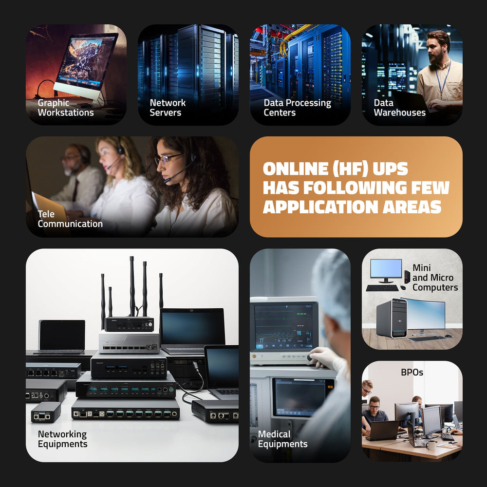 1 KVA Online High Frequency UPS built in battery 1000/800 with Digital Display, Overload Protection and Double-Conversion Technology