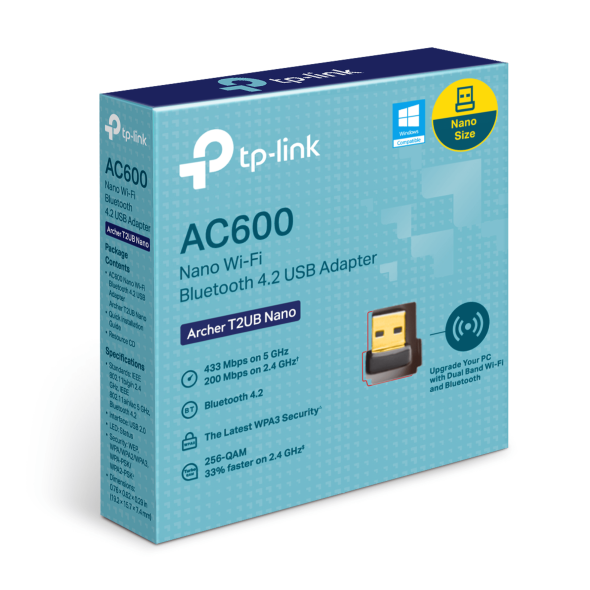 TPLink Archer T2UB Nano AC600 Wi-Fi Bluetooth 4.2 USB Adapter