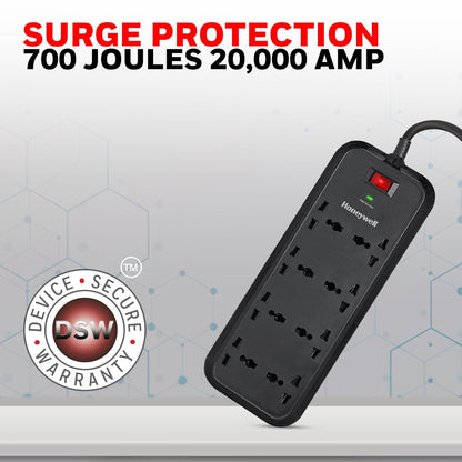 HONEYWELL SURGE PROTECTOR, 8 UNIVERSAL SOCKETS