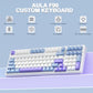 AULA F99 BLUE WHITE GRAYWOOD SWITCH MECHANICAL GAMING KEYBOARD