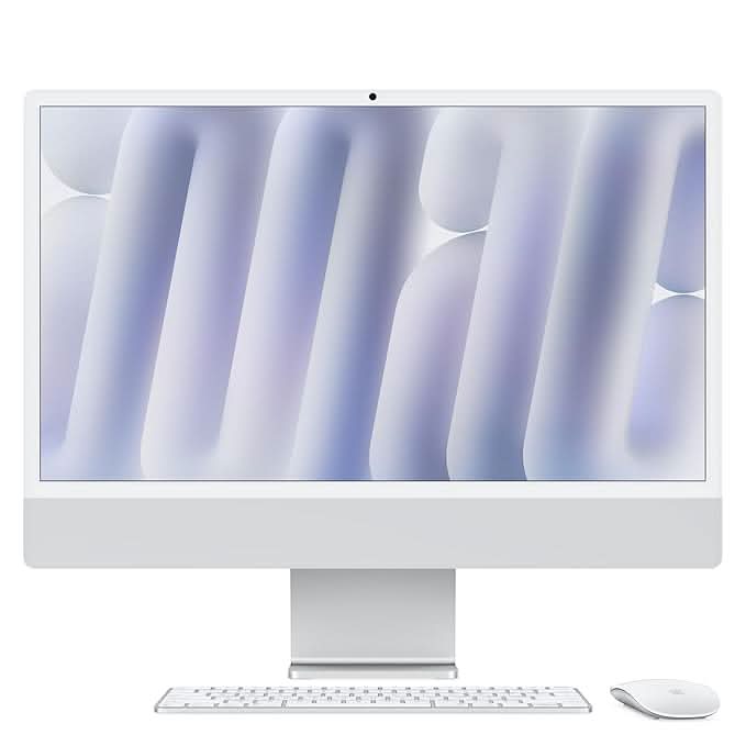 Apple 24-inch iMac with Retina 4.5K display M4 chip with 10 core CPU and 10 core GPU, 24GB, 512GB SSD - Silver