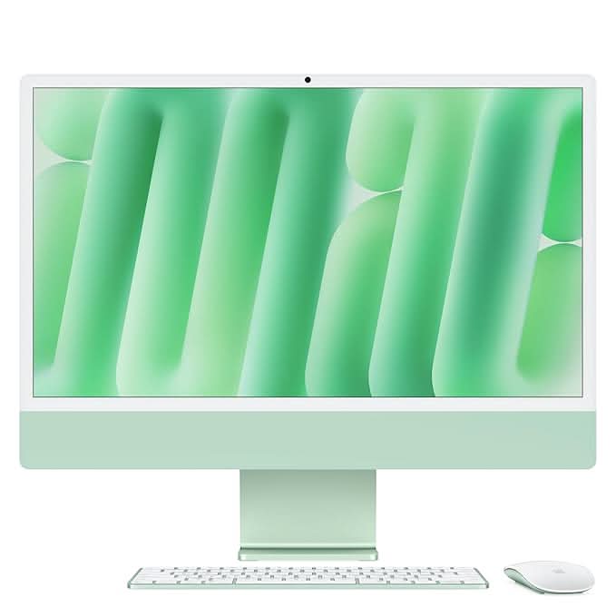 Apple 24-inch iMac with Retina 4.5K display M4 chip with 8 core CPU and 8 core GPU, 16GB, 256GB SSD - Green