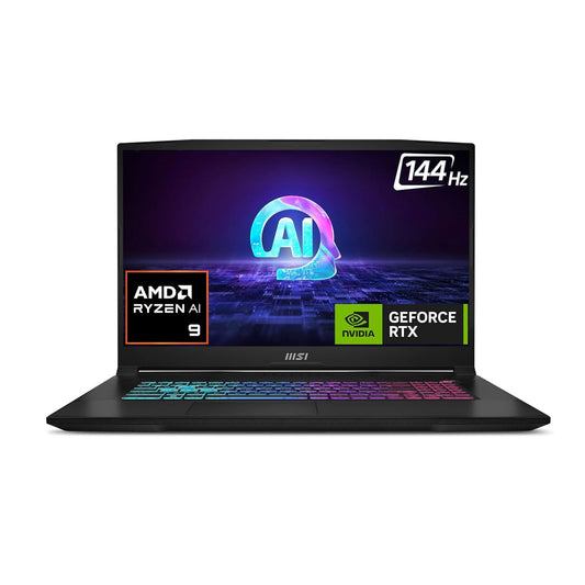 MSI KATANA A17 AI AMD RYZEN 9 OCTA CORE 8945HS - (16 GB/1 TB SSD/WINDOWS 11 HOME/8 GB GRAPHICS/NVIDIA GEFORCE RTX 4070) KATANA A17 AI B8VG-868IN GAMING LAPTOP (17.3 INCH, BLACK, 2.7 KG)