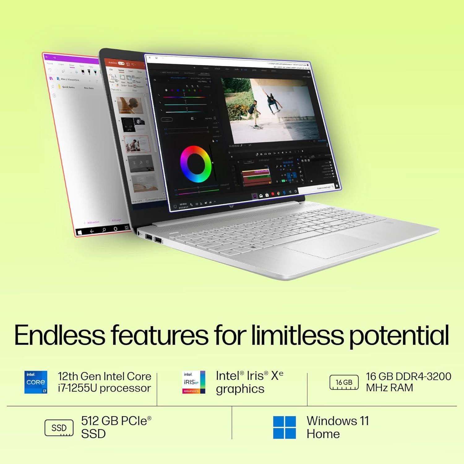 HP 15S-FQ5190TU [CI7-1255U 12TH GEN/16GB/512GB SSD/WIN11 HOME+MSO/15.6 INCH/INTEGRATED GRAPHICS /1 YEAR(S)/SILVER]