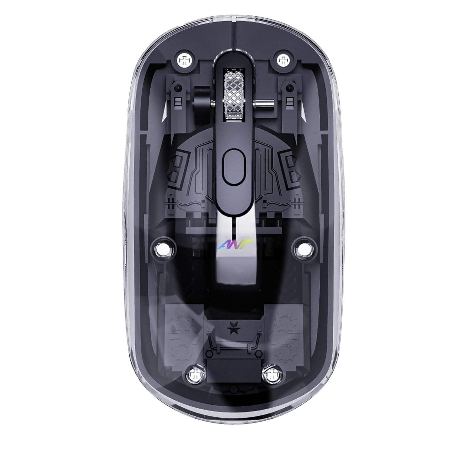 ANT ESPORTS OM140 PRO ULTRA LIGHTWEIGHT TRANSPARENT WIRELESS 2.4GZ BLUETOOTH MOUSE