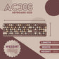 AULA AC306 WIRELESS KEYBOARD WITH RETRO KEYS ,MIX BROWN