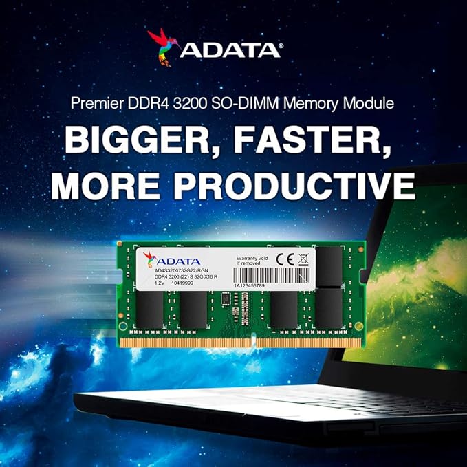 ADATA PREMIER 32GB (1X32GB) 3200 MHZ CL22 SO-DIMM LAPTOP RAM (AD4S320032G22-SGN)