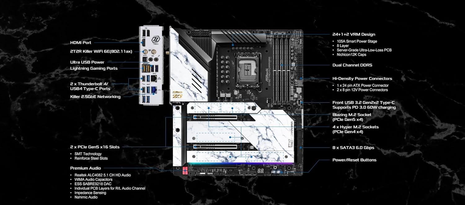 ASROCK Z790 TAICHI CARRARA LGA1700 EATX MOTHERBOARD