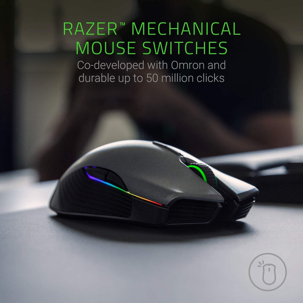 RAZER Lancehead Wireless Ambidextrous Gaming Mouse ( RZ01-02120100-R3A1) (16000DPI / 7 Macro Button ) ( Black )
