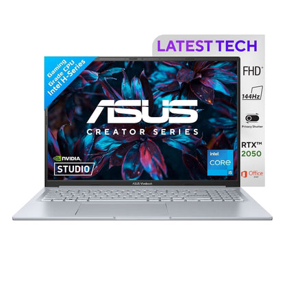 ASUS VIVOBOOK 16X 12TH GEN,INTEL CORE I5-12500H CREATOR/GAMING LAPTOP(NVIDIA RTX 2050-4GB/16GB/512GB/FHD+/16.0 INCH/144HZ/BACKLIT KB/50WHR/WINDOWS 11/OFFICE 2021/COOL SILVER/1.67 KG) K3605ZF-RP258WS