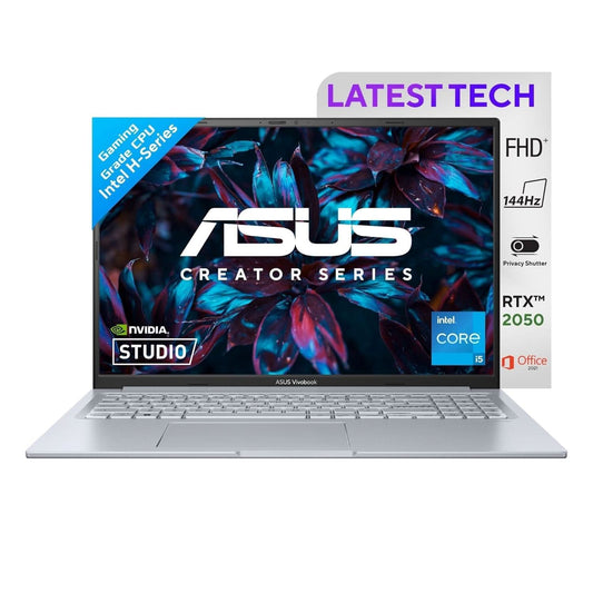 ASUS VIVOBOOK 16X 12TH GEN,INTEL CORE I5-12500H CREATOR/GAMING LAPTOP(NVIDIA RTX 2050-4GB/16GB/512GB/FHD+/16.0 INCH/144HZ/BACKLIT KB/50WHR/WINDOWS 11/OFFICE 2021/COOL SILVER/1.67 KG) K3605ZF-RP258WS