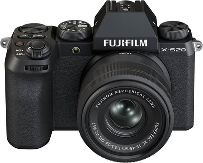FUJIFILM X-S20 MIRRORLESS DIGITAL CAMERA XC15-45MM LENS KIT BLACK