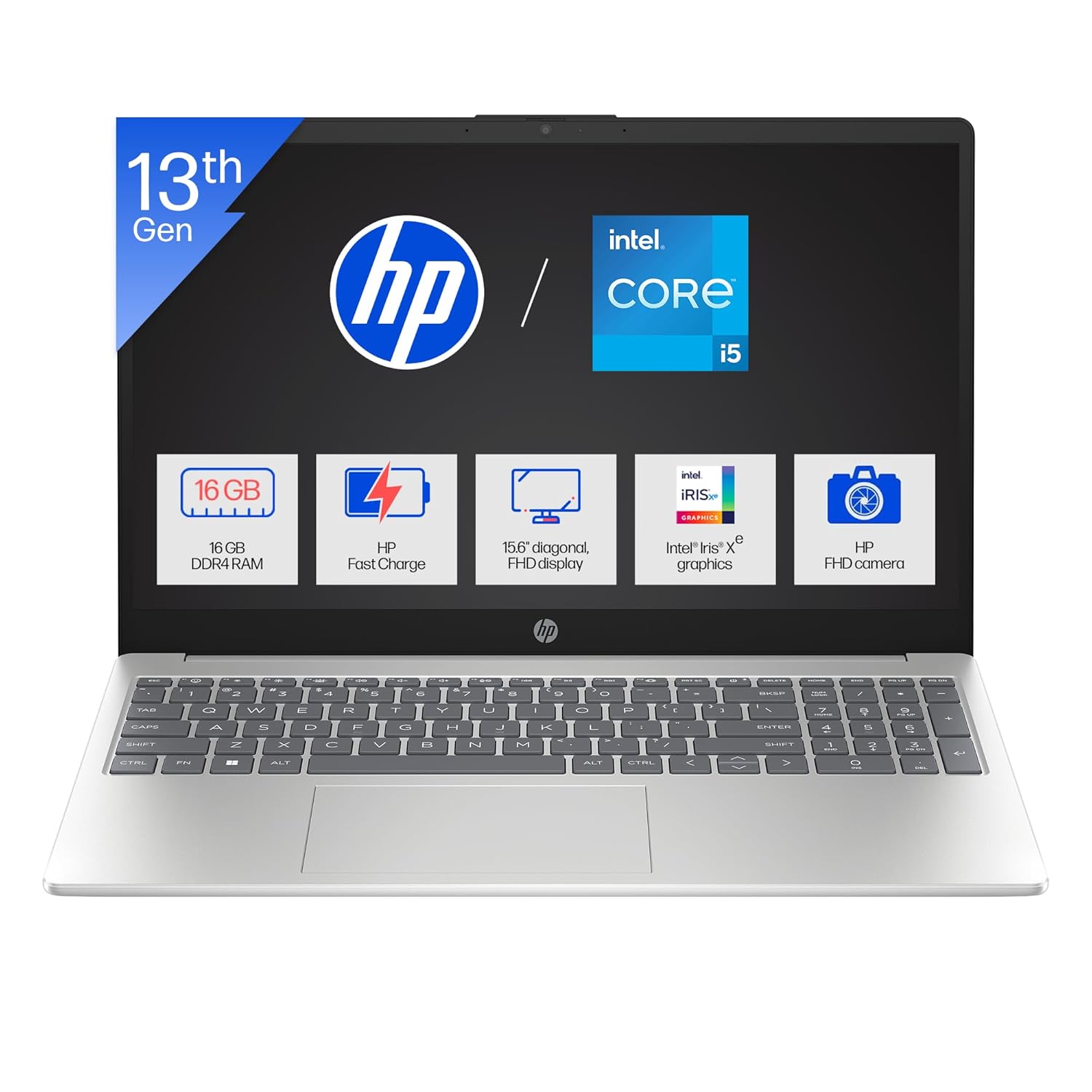 HP 15 HR0008TU [CI5-1334U/16GB/512GB SSD/WIN11 HOME+MS24/15.6"/INTEGRATED GRAPHICS/1 YEAR(S)/SILVER]