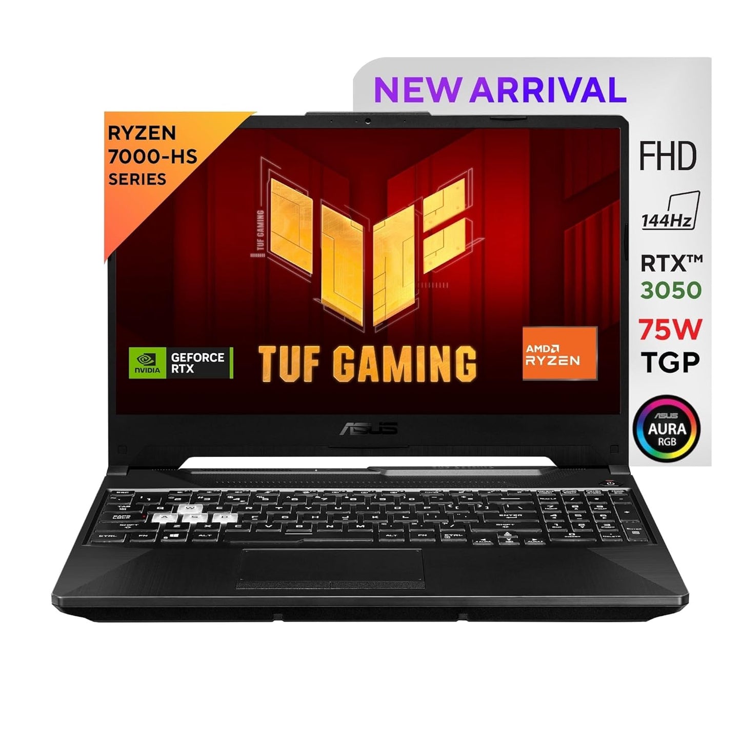 ASUS TUF GAMING A15, GAMING LAPTOP, AMD RYZEN 5 7535HS, RTX 3050 GPU (16GB/512GB/39.62 CMS (15.6) FHD/WINDOWS 11 HOME) FA566NC-HN083WS