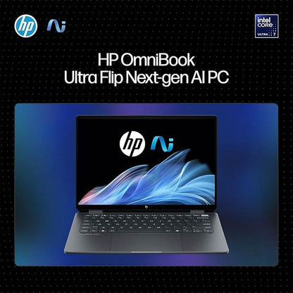 HP OMNIBOOK ULTRA FLIP NEXT GEN AI PC ULTRA 7 (32GB RAM/1TB SSD/2.8K OLED 16:10 90% STBR TOUCHSCREEN 500 NITS/WINDOWS 11/9MP CAMERA/POLY STUDIO/BACKLIT KB/MSO/14 INCH (35.6CM)/GRAY/1.34KG) FH0029TU LAPTOP