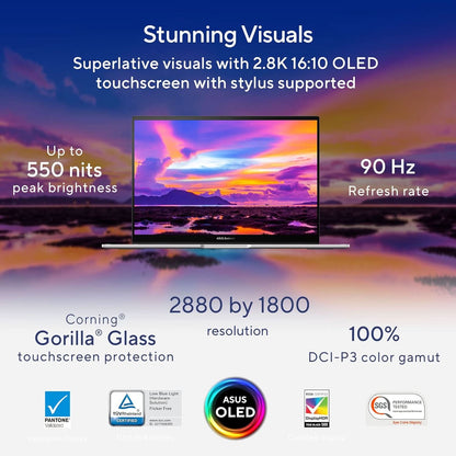 ASUS ZENBOOK 14 FLIP OLED (2023), INTEL CORE EVO I7-1360P 13TH GEN, 14 INCH (35.56 CM) 2.8K 90HZ OLED, (16GB RAM & 1TB SSD), UP3404VA-KN753WS MARSHMALLOW MD100 MOUSE (GRAY)