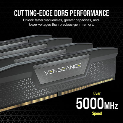 CORSAIR VENGEANCE 64GB (2X32GB) DDR5 DRAM 6000MT/S CL40 MEMORY KIT BLACK CMK64GX5M2B6000C40